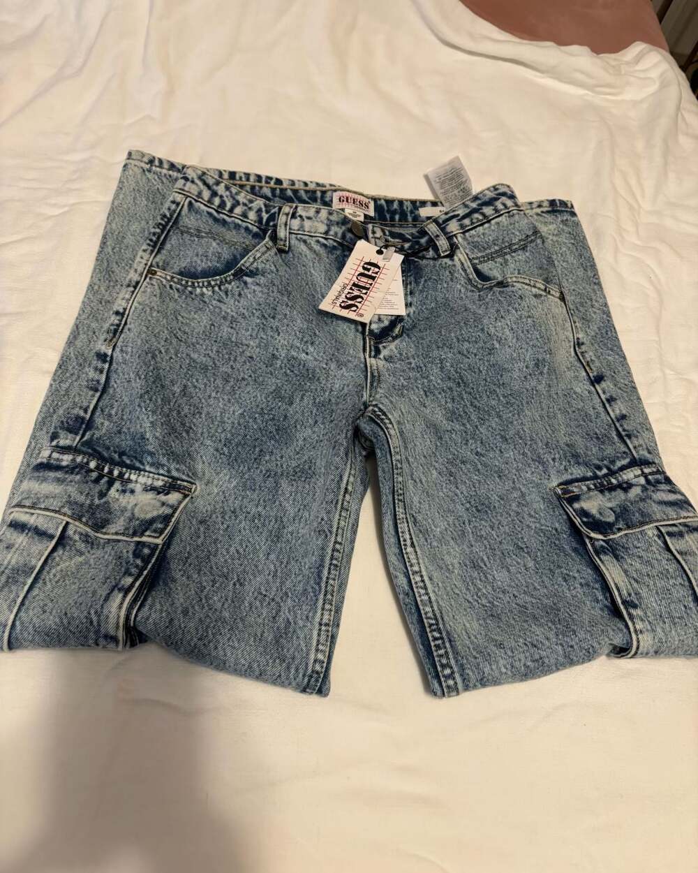 GUESS Originals Denim Cargo Pants, Grey